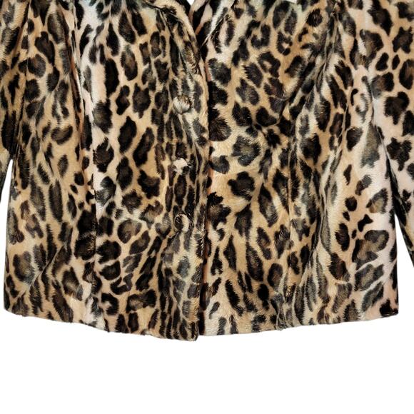 Lane Bryant Leopard Short Jacket 3/4 Sleeve Tan Black Plus Size 24 Chic Edgy - Picture 5 of 14